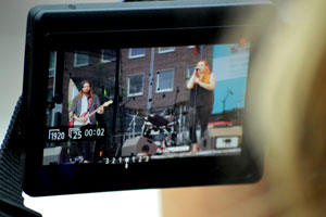 Bild einer aufnehmenden Videokamera Jazztage 2015